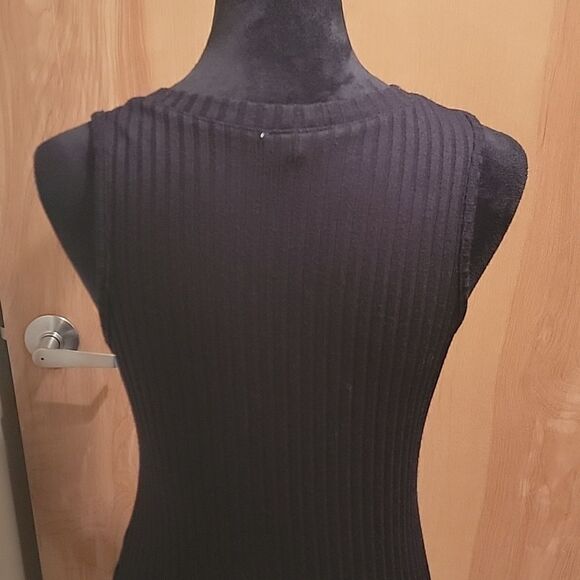 Nine West black ribbed tank dress sz med - Picture 5 of 10